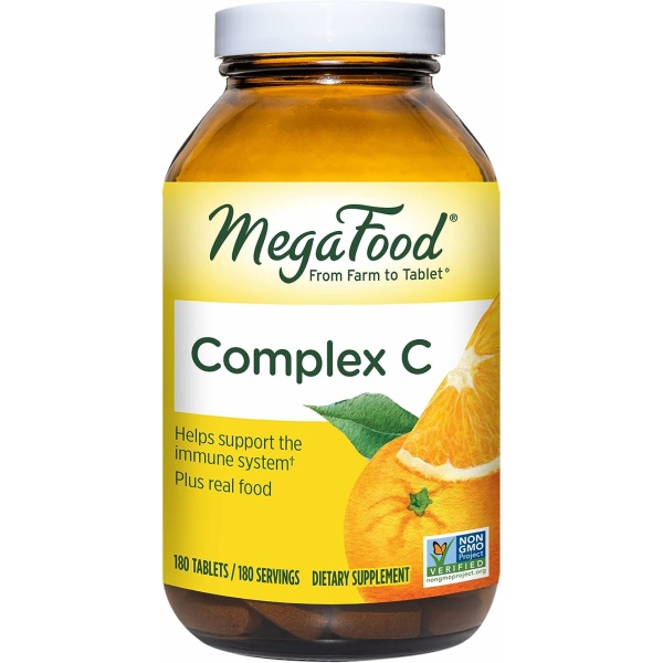MegaFood Vitamin C Complex, Supports a Healthy Immune System, 180 Tabletsميجا فود ، فيتامين ج مركب النباتى ، لدعم صحة الجهاز المناعى ومضاد للأكسدة ، 180 حباية