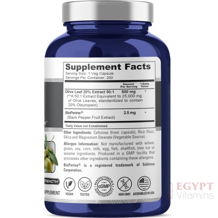 Nusapure Olive Leaf Extract 200 Capsules