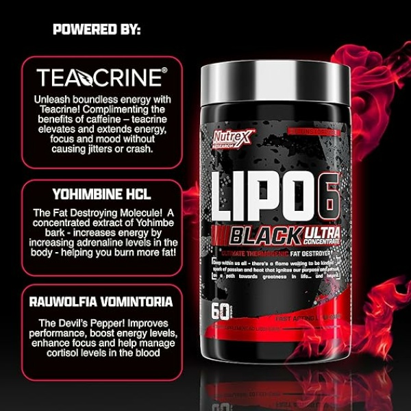 Nutrex Research Lipo-6 Black Ultra Concentrate for Men | 60 Count
