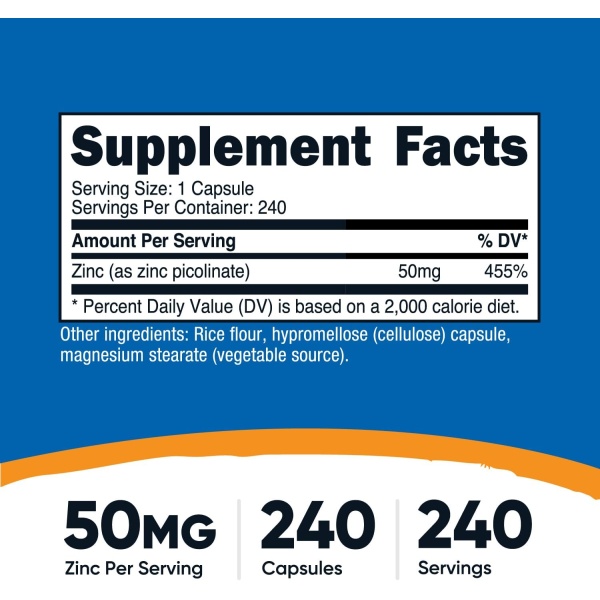 Nutricost, Zinc Picolinate 50mg, Ingredients