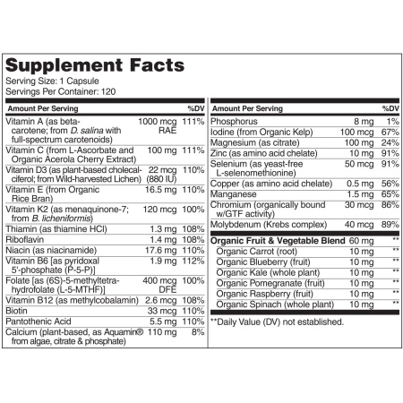 NATURELO, One Daily Multivitamin for Men, Ingredients