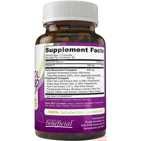 PURELY beneficial, RESVERATROL 1450 mg, Ingredients