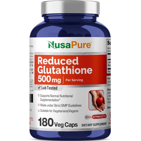 Nusapure Reduced Glutathione 500 mg 180 Capsules