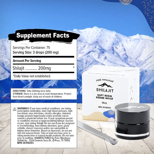 Pure Himalayan Shilajit, Soft Resin, Natural Source of Fulvic Acid & Trace Minerals
