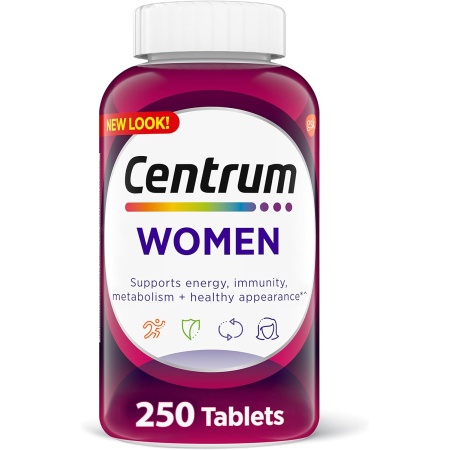 Centrum Multivitamin for Women, Multivitamin/Multimineral Supplement with Iron, Vitamins D3 - 250 Tablets