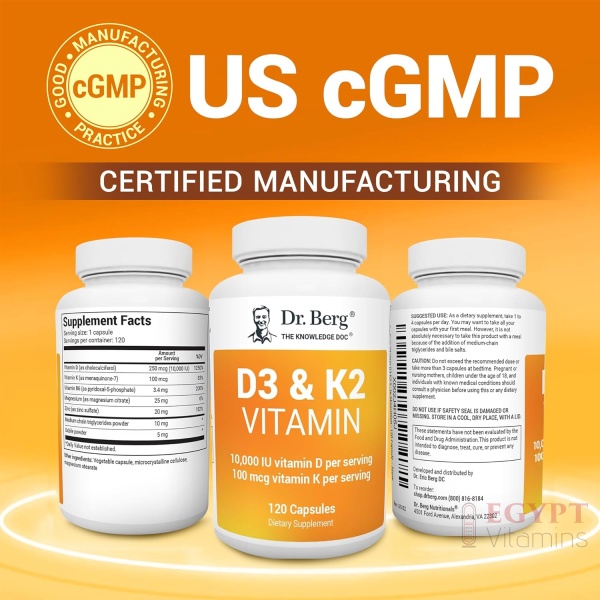 Dr Berg's D3 & K2  120 Capsules - Image 3