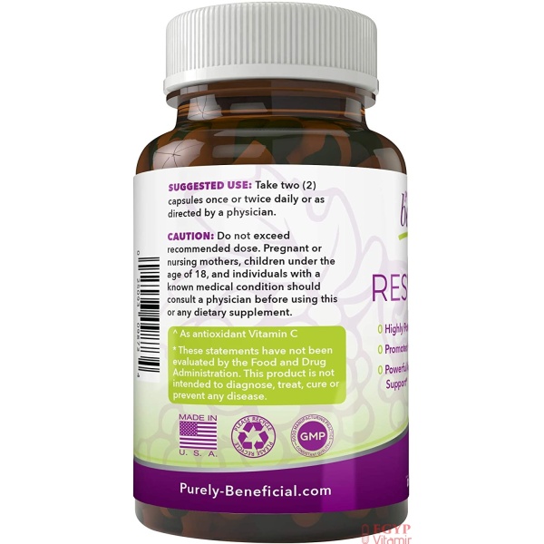 PURELY beneficial, RESVERATROL 1450 mg, Dose