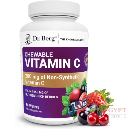 Dr. Berg Chewable Vitamin C Complex | Organic Berry Blend | 60 Wafers