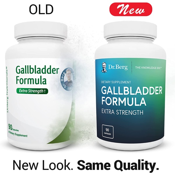 Dr. Berg Gallbladder Formula Extra Strength, Bile Salts & Enzymes, New Shape