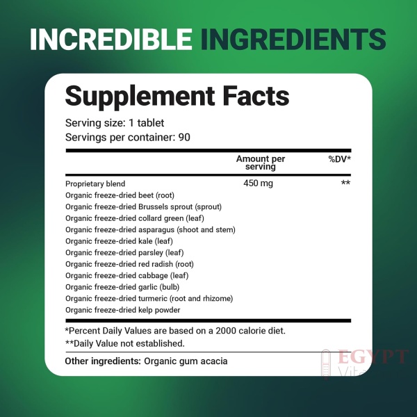 Dr. Berg Greens Superfood | Organic Cruciferous Vegetable - 90 Tablets - Image 2
