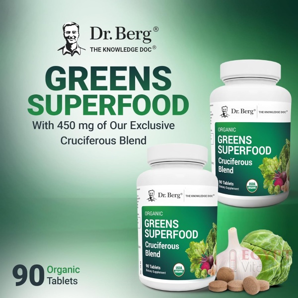 Dr. Berg Greens Superfood | Organic Cruciferous Vegetable - 90 Tablets - Image 8