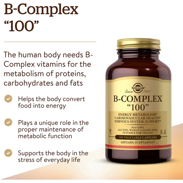 Solgar B-Complex “100” Energy & Nervous System Support, benefits