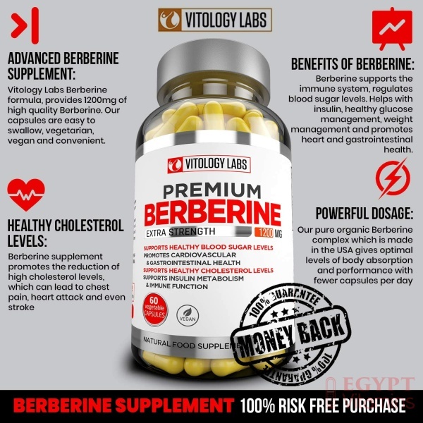 Advanced Berberine Supplement: Vitology Labs Berberine Capsules comes with an unprecedented purity level of 99% providing 1200 mg of high quality Berberine.