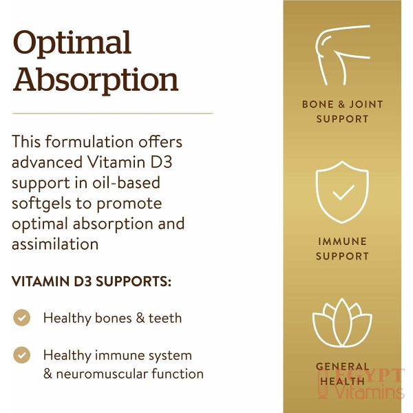 Solgar Vitamin D3 250 MCG (10,000 IU), Helps Maintain Healthy Bones & Teeth - Immune System Support ,120 Softgels فيتامين د3 ، 10000 وحدة دولية ، لتحسين صحة الجهاز المناعى ، ولصحة العظام والأسنان ، 120 جرعة