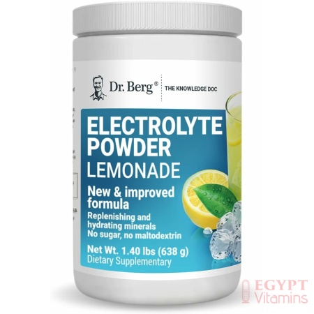 Dr Berg's Electrolyte Powder Lemonade 100 Servings مسحوق الالكتروليت بطعم الليمون ، 100 جرعة