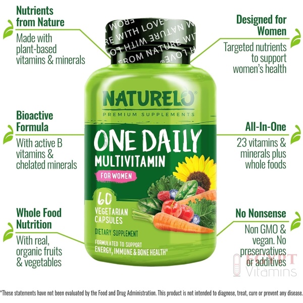 NATURELO One Daily Multivitamin for Women - Energy Support 60 Capsules - Image 5