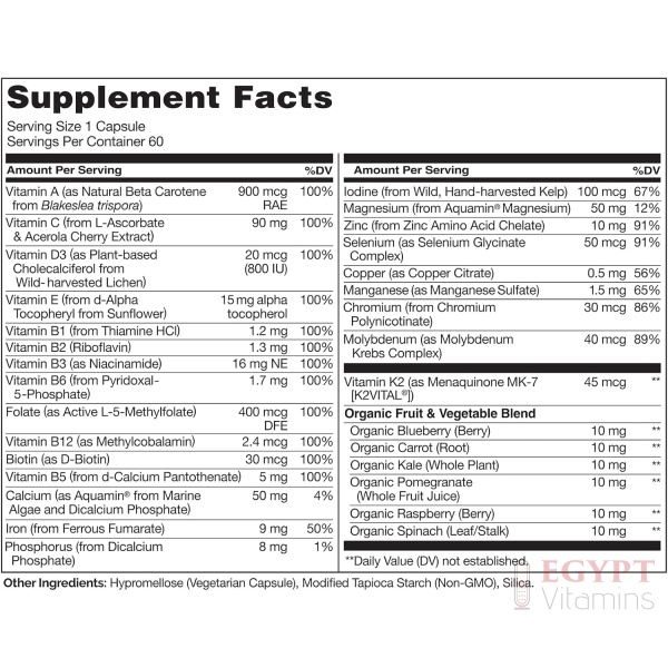 NATURELO One Daily Multivitamin for Women - Energy Support 60 Capsules - Image 2