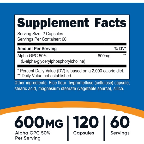 Nutricost, Alpha GPC 600mg,Ingredients