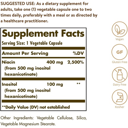 Solgar, No-Flush Niacin 500 mg, Ingredients