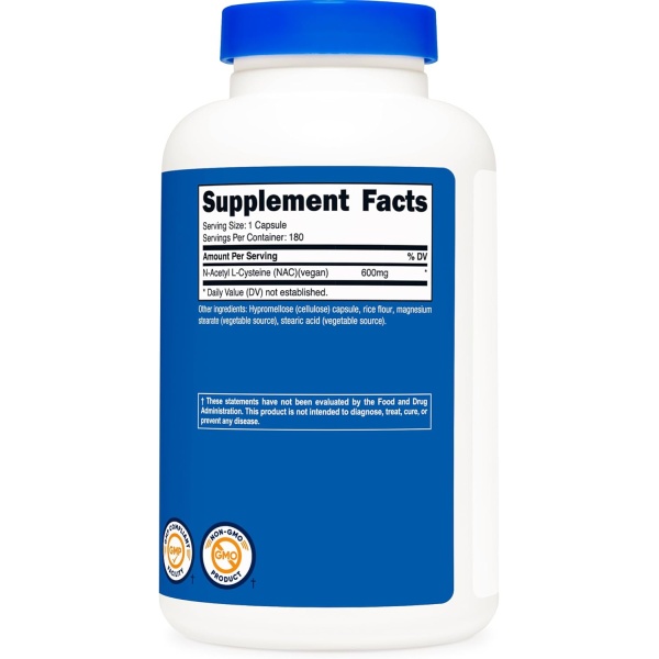 Nutricost, N-Acetyl Cysteine (NAC) 600mg, Ingredients