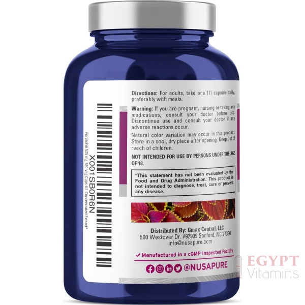 NusaPure Forskolin 2100mg,180 Capsules - Image 3