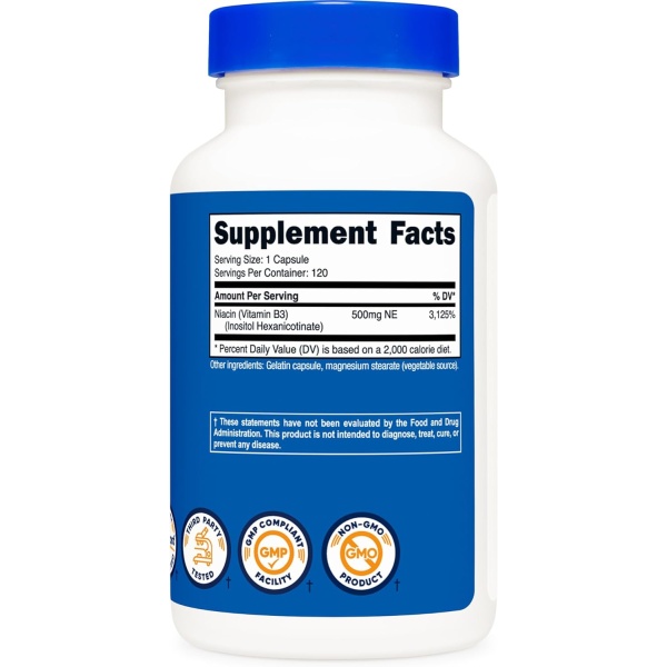 Nutricost, Flush-Free Niacin 500mg, Ingredients