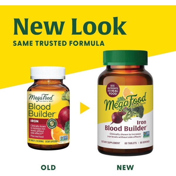 MegaFood, Blood Builder-Iron, New look