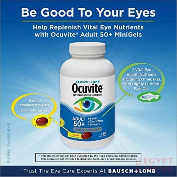 Bausch + Lomb Ocuvite Adult 50+, 150 Soft Gels