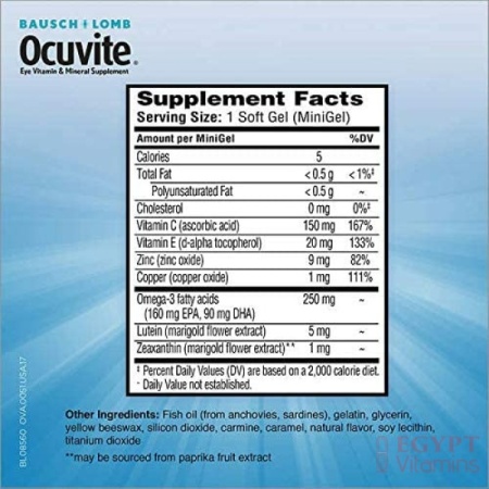 Bausch + Lomb Ocuvite Adult 50+, Ingredients