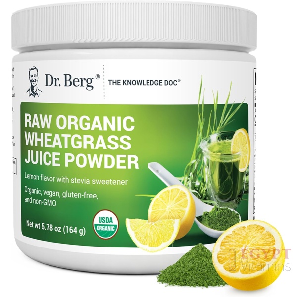 Dr Berg's Raw Wheatgrass Juice Powder (Lemon Flavor),164 grams