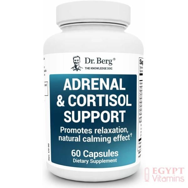 Dr. Berg’s Adrenal & Cortisol Support - Natural Stress & Anxiety Relief for a Better Mood, Focus and Relaxation, 60 Capsules دكتور بيرج ، مكمل داعم الادرينالين والكورتيزول ، لتقليل القلق والضغوط بشكل طبيعى ، لتحسين المزاج والتركيز والإسترخاء ، مكونات نباتية ، 60 كبسولة