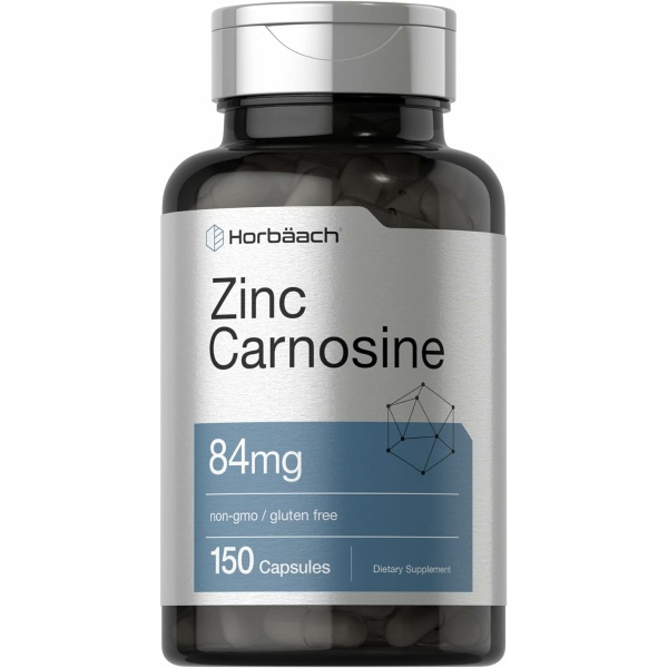 Horbaach Zinc Carnosine Supplement | 84mg per Capsule | 150 Count |