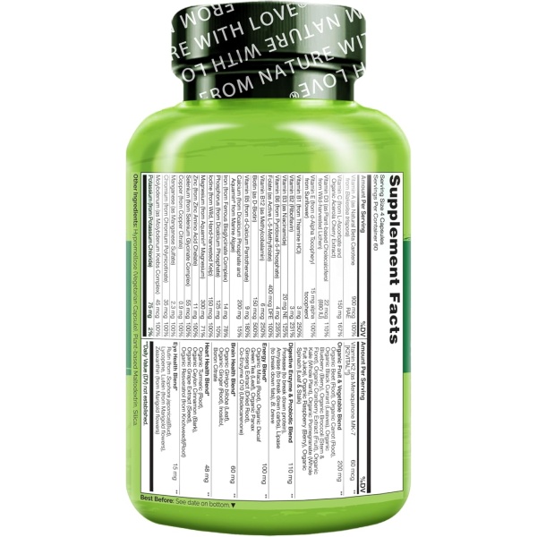 NATURELO, Whole Food Multivitamin for Women, Ingredients