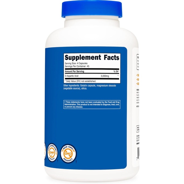 Nutricost, D-Aspartic Acid 3000mg, Ingredients