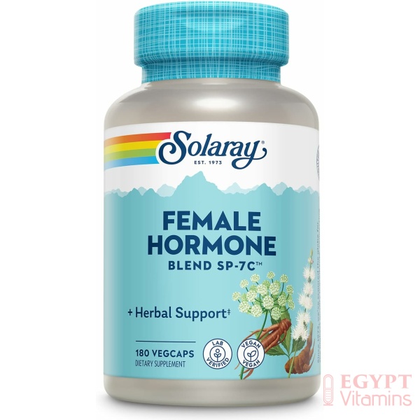 Solaray Female Hormone Blend SP-7C | Herbal Blend Includes Black Cohosh, Dong Quai, Passion Flower, Saw Palmetto, Wild Yam & More | 180 Veg Capsسولاراى ،يحتوى على مجموعة من الأعشاب لصحة المرأة ،180 كبسولة نباتية
