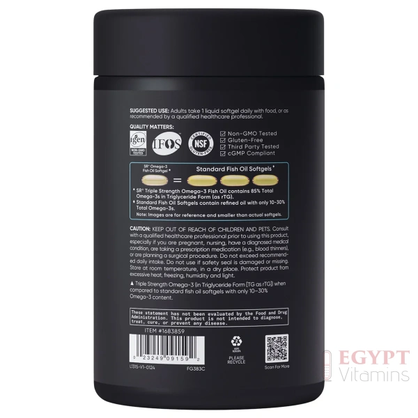 Sports Research Triple Strength Omega 3 Fish Oil | High-Potency EPA & DHA - 150 Capsules - Image 4