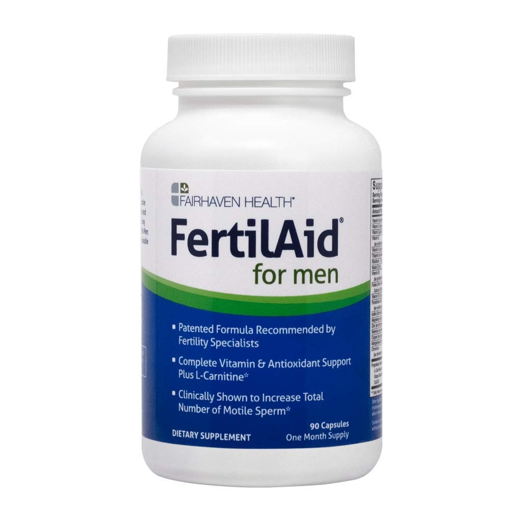 FAIRHAVEN HEALTH FertilAid for Men: Male Fertility Supplement to Support Healthy Sperm Count, Motility, and Morphology,90 Capsules فيرتل اد للرجال ، مكمل الخصوبه الذكورى ، لتحسين صحة الحيوانات المنوية وحركتها وتشكلها ، 90 كبسولة