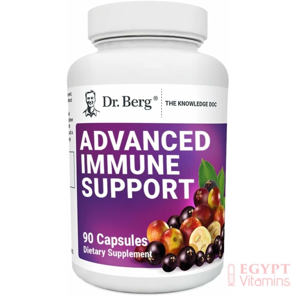 Dr. Berg's Advanced Immune Support - Daily Immunity Multi-System Defense Supplement with Vitamins C, D, Zinc, & Elderberry, 90 Veg Capsules