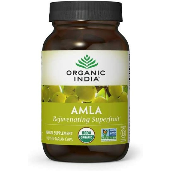 Organic India Amalaki Herbal Vitamin Supplement - Immune Support, Vitamin C, Antioxidant,Organic, 90 Capsules