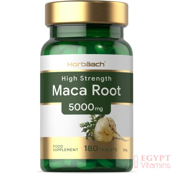 Maca Root 5000mg | 180 Vegan Tablets | High Strength Peruvian Maca Root Extract | Natural Booster Supplement for Men 180 Tablets