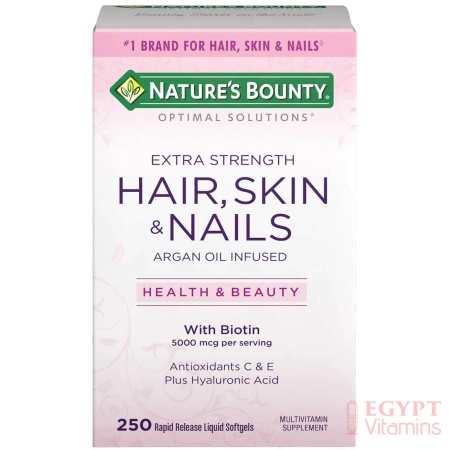 Nature's Bounty Hair Skin and Nails 5000 mcg of Biotin - 250 Softgels