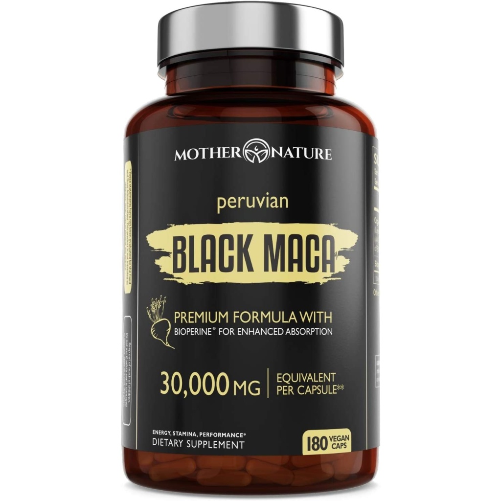 Organic Black Maca Root 30000mg 180 Vegan Capsules