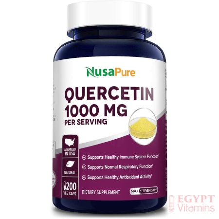 Nusapure Quercetin 1000 mg 200 Capsulesكيرستين 1000 مجم ، مضاد للإلتهابات ولصحة الجهاز المناعى و القلب والأوعية الدموية،200كبسولة