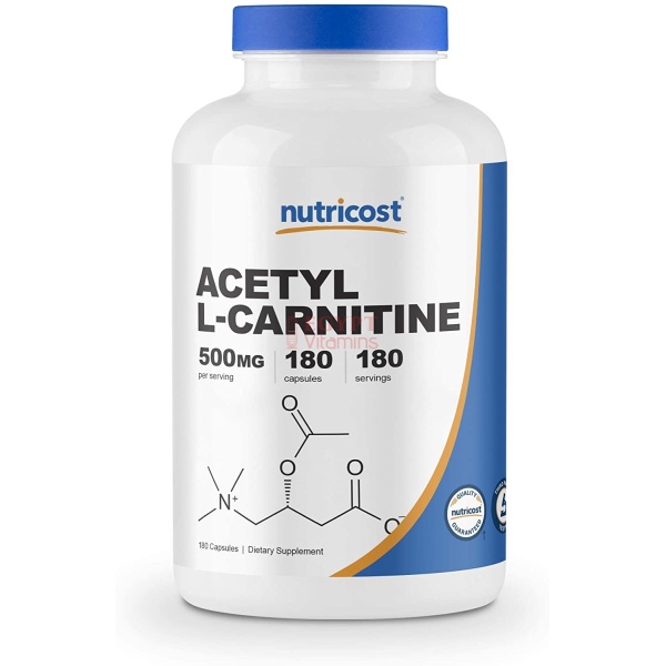 Nutricost Acetyl L-Carnitine 500mg, 180 Capsulesاسيتيل ل_ كارنيتين 500 مجم ، لفقدان الوزن ، وزيادة إنتاج الطاقة ، 180 كبسولة