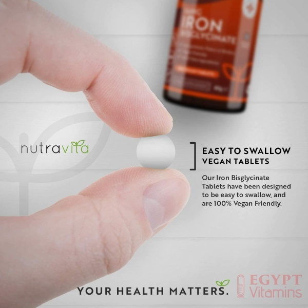 Nutravita Iron Tablets 14mg – 180 Vegan Tablets (6 Month Supply of Iron Supplements) – Contributes to the Reduction of Tiredness and Fatigue – Suitable for Men and Women نيوترافيتا الحديد 14 مجم للقرص 180 قرص نباتى - Image 2