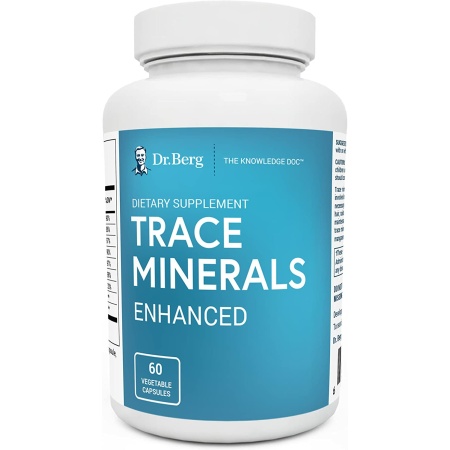 Dr. Berg's Trace Minerals Enhanced Complex - Complete with 70+ Nutrient-Dense Health Mineral - 60 Capsules
