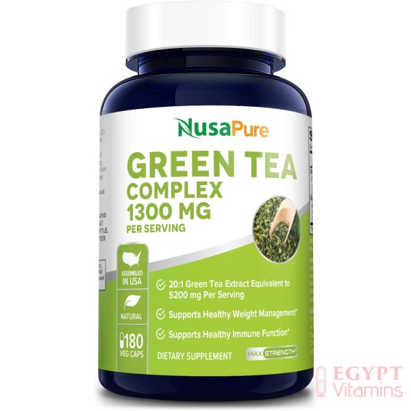 Green Tea Complex 1300mg 180 Veggie Caps (Non-GMO & Gluten-Free) with Green Coffee Bean, Caffeine, Raspberry Ketone, Garcinia نوسابيور 180 مجم من جرين تي كومبليكس، (خالٍ من العناصر المعدلة وراثيًا والغلوتين) مع حبوب القهوة الخضراء والكافيين والكيتون توت العليق والغرسنية