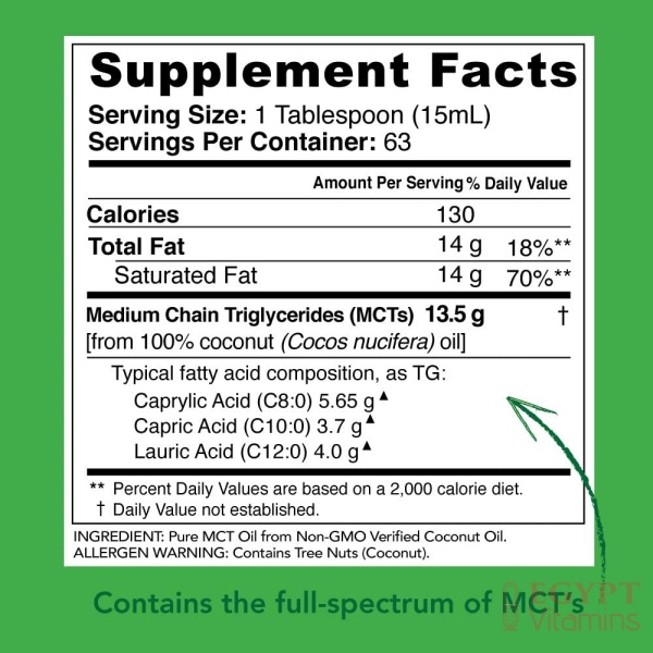 ⁦Sports Research Premium MCT Oil derived only from Non-GMO Coconutsزيت MCT نقي مستخرج من جوز هند طبيعي - علبة 1 لتر⁩ - الصورة ⁦7⁩