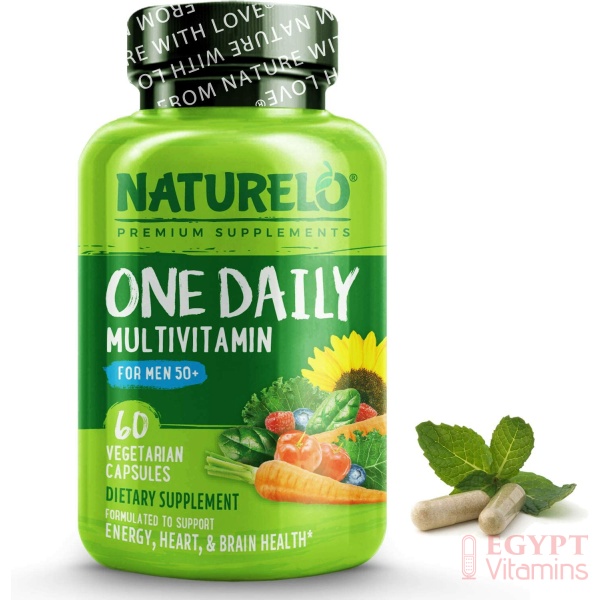 NATURELO One Daily Multivitamin for Men 50+ with Whole Food Vitamins -Boost Energy -60 Capsules