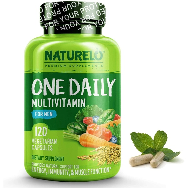 NATURELO One Daily Multivitamin for Men - with Whole Food Vitamins, 120 Capsulesوان ديلى فيتامينات متعددة ، غذاء كامل للرجال ، كل ما يحتاجه الرجل من الفيتامينات والمعادن المتعددة الطبيعية العضوية ، لصحة الجهاز المناعى ، ولصحة وظائف العضلات ، ولزيادة إنتاج الطاقة ، 120 كبسولة